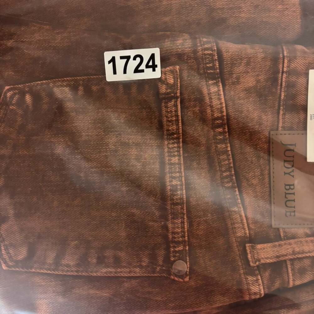 NWT Judy Blue Retro Wide Leg Jeans Garment Dyed Pumpkin Spice Raw Hem Size 5/27 - Picture 14 of 14